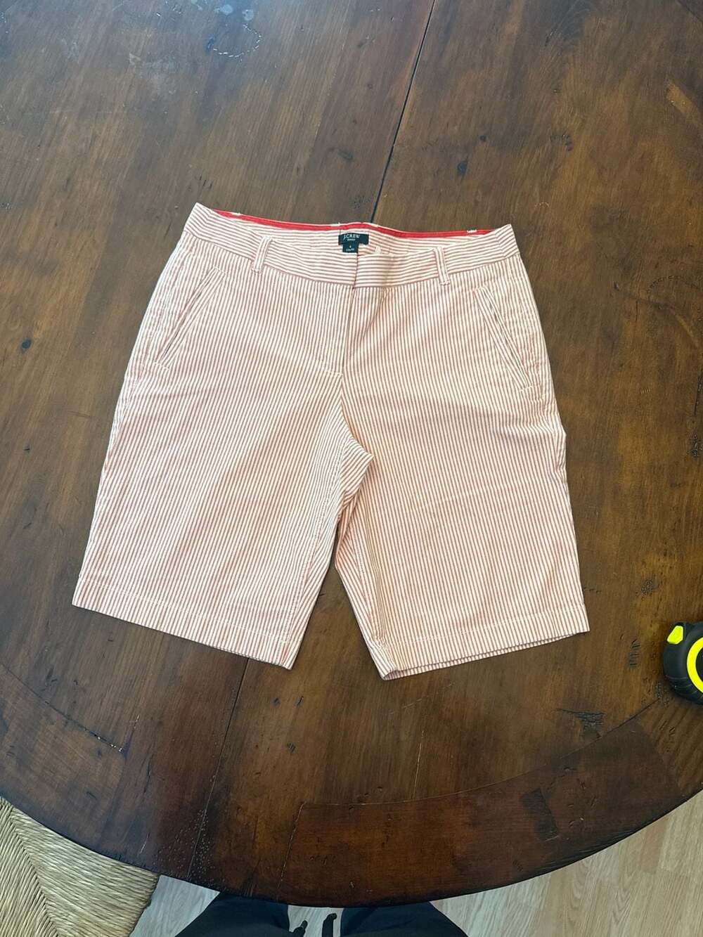 J.Crew City Fit Red and White Striped Stretch Shorts Size 6